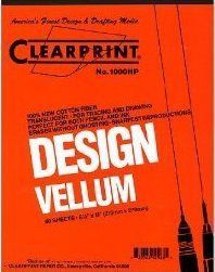 Clearprint 1000H Vellum - 16 Lb - Plain - 11 inch X 17 inch - Sheet Pad  (100 sheets)