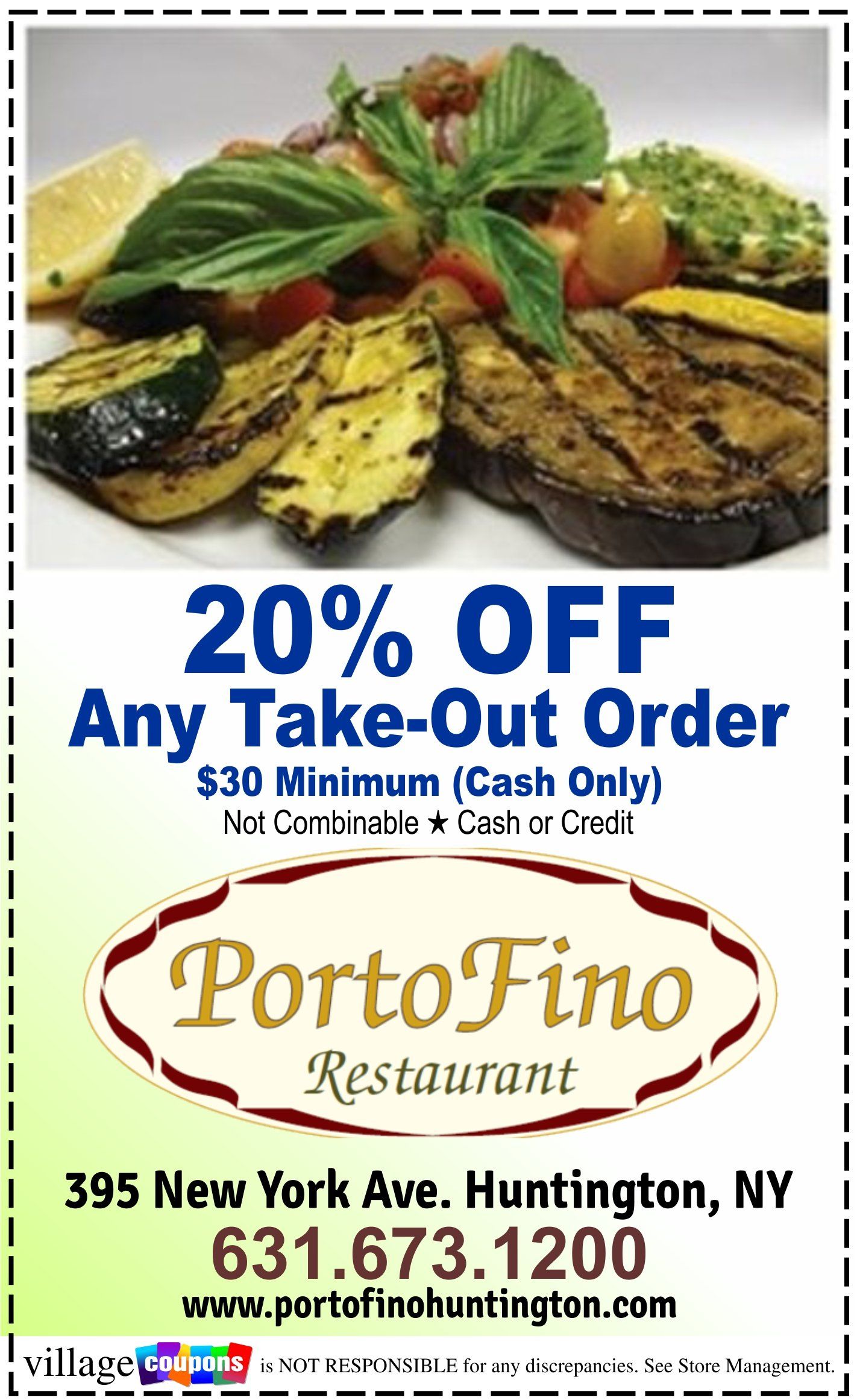 An advertisement for portofino restaurant in new york