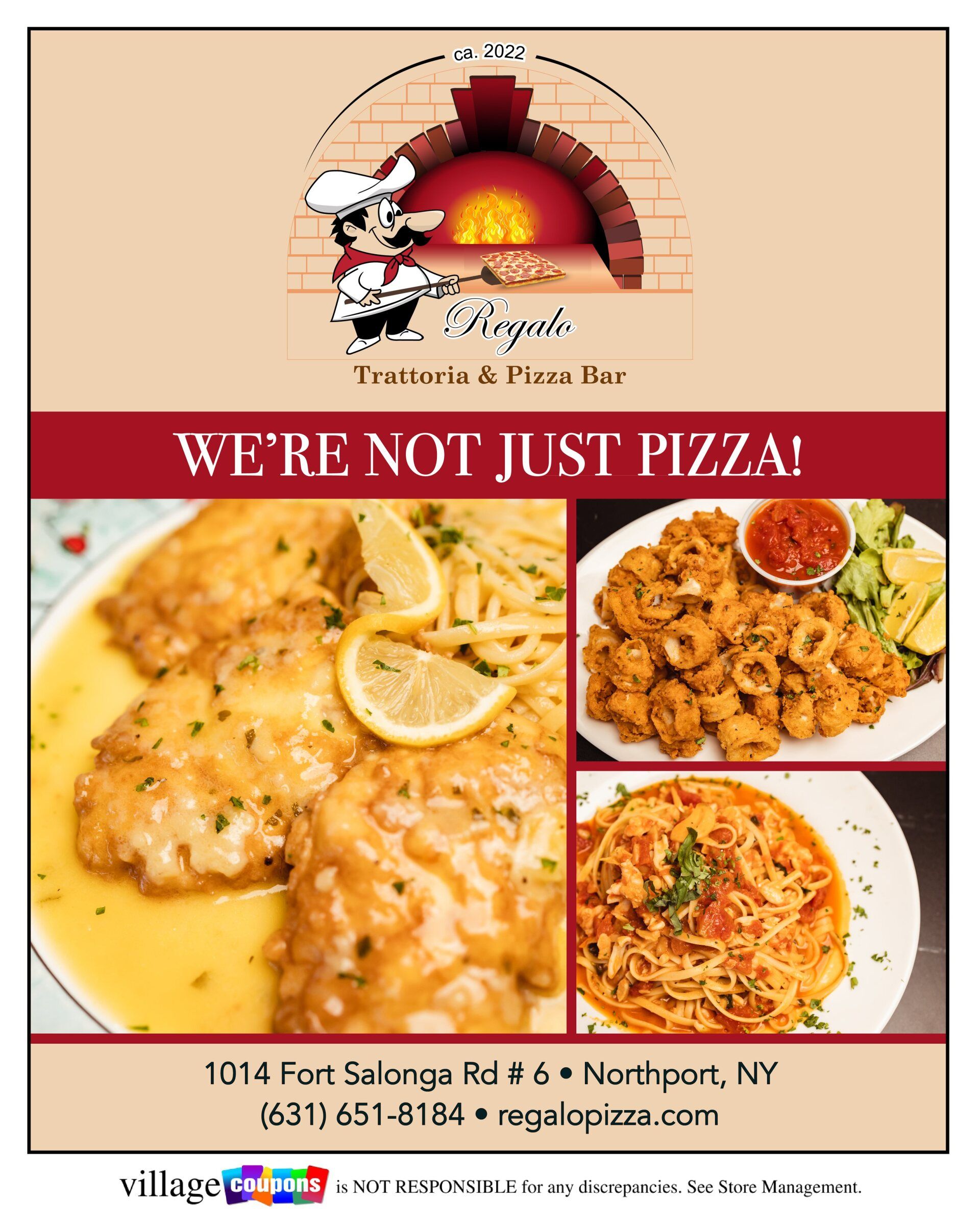 An advertisement for a restaurant that says we 're not just pizza