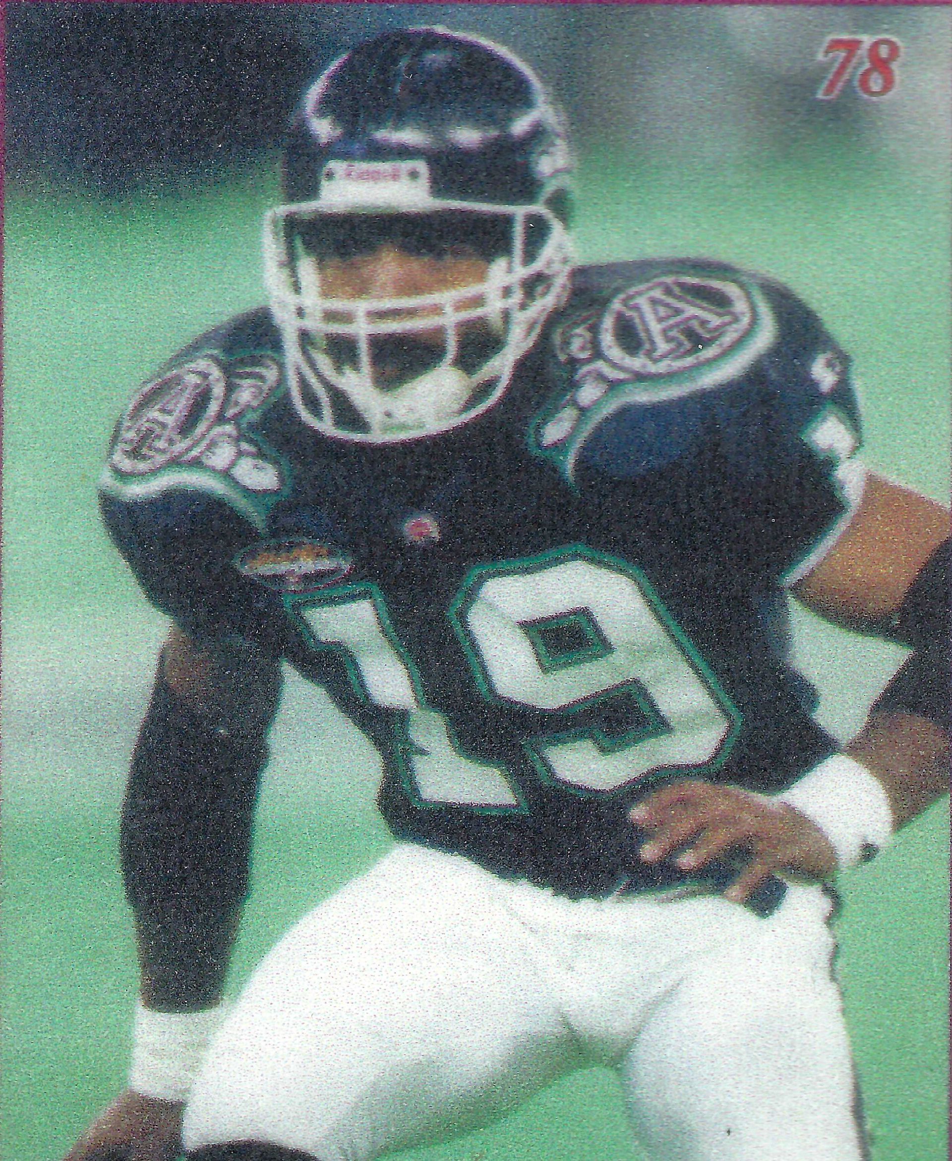 A football player with the number 19 on his jersey