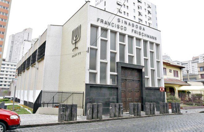 Edifício da sinagoga ou templo judaico com local de culto