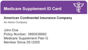 Medicare supplement card ID