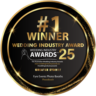 Award badge: Black and gold circle, 