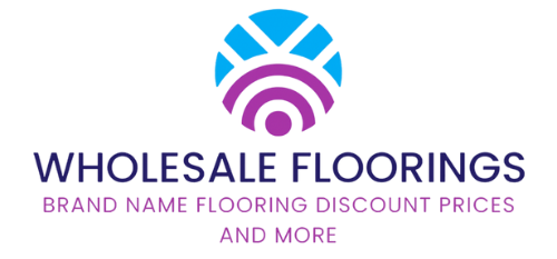 Logo for Wholesale Floorings: a circle with blue and purple design above text.
