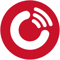 A red circle with a white circle inside of it.