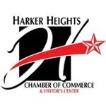 The logo for the harker heights chamber of commerce and visitor 's center.