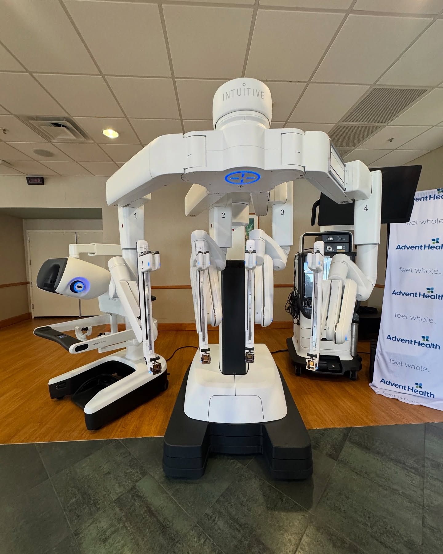 A large white robot.