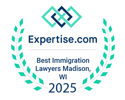 Expertise.com award for Best Immigration Lawyers in Madison, WI, 2025. 