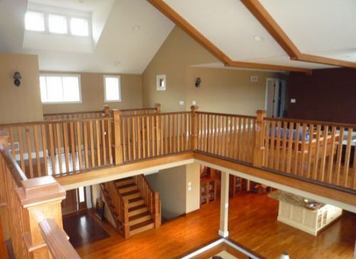 House Interior With Wood Railing — Hermitage, PA — Buxton Construction Corp