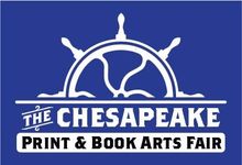 A logo for the lancaster printers fair and the chesapeake print & book arts fair.