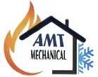 Logo: House outline with "AMT MECHANICAL" text, flame, and snowflake.