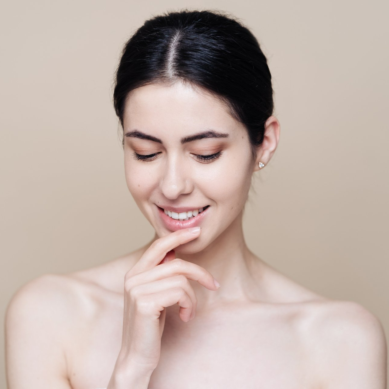 Beauty Portrait of Woman Face With Natural Skin