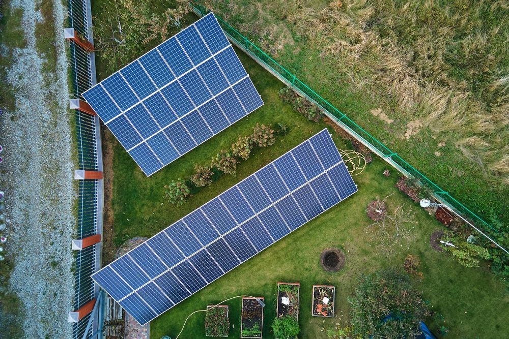 An Aerial View Of A House With Solar Panels On The Roof — Evolution Solar Kingaroy in Kingaroy, QLD