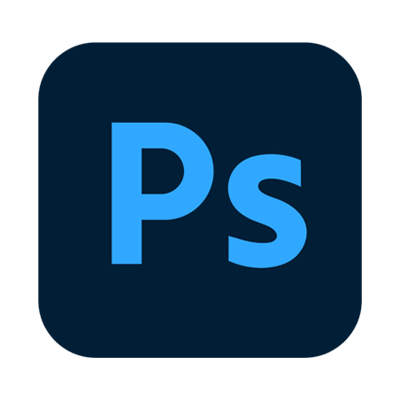 Adobe photoshop logo in a square on a white background.