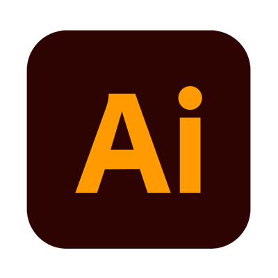 The adobe illustrator logo is in a square on a white background.
