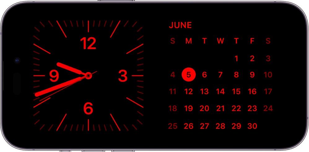 A cell phone with a clock and calendar on it