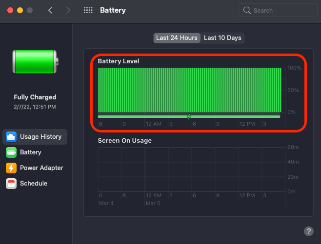 A screenshot of a computer screen showing the battery level