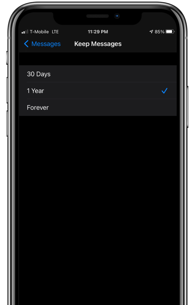 A cell phone with a screen that says `` keep messages '' on it.
