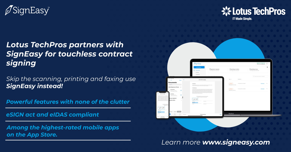 Lotus techpros partners with signeasy for touchless contract signing