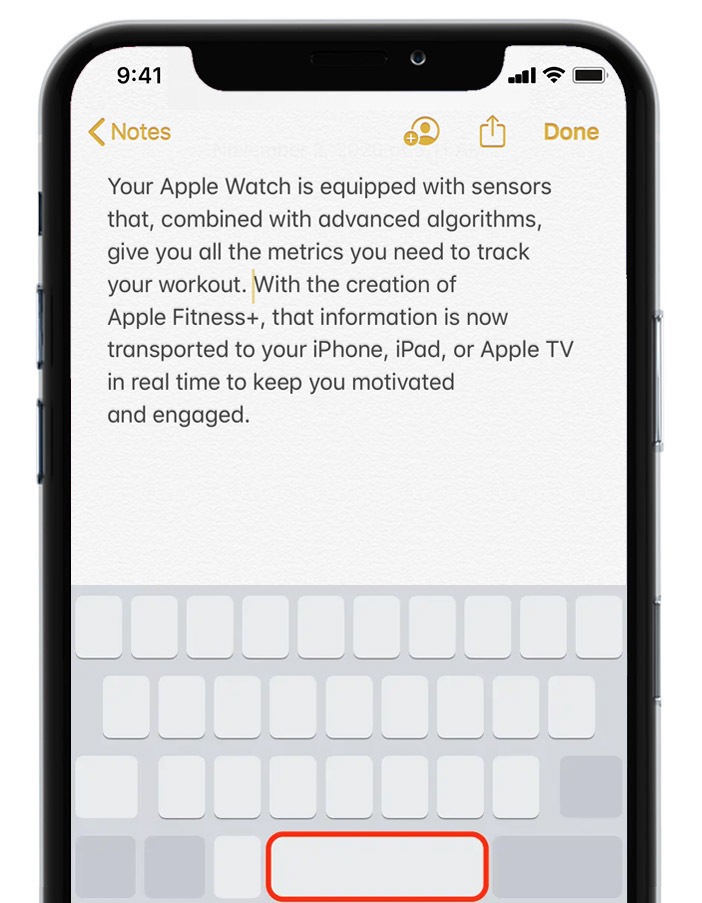 The apple watch is equipped with sensors to track your workout.