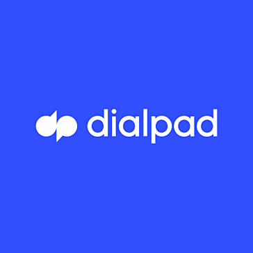 The dialpad logo is on a blue background.