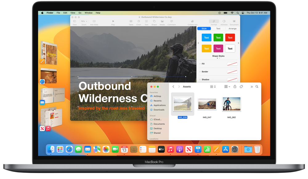 A laptop computer is open to a page that says outbound wilderness.