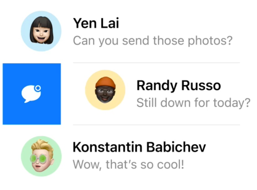 A screenshot of a conversation between yen lai randy russo and konstantin babichev