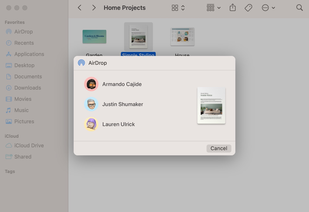 A screenshot of a computer screen that says airdrop