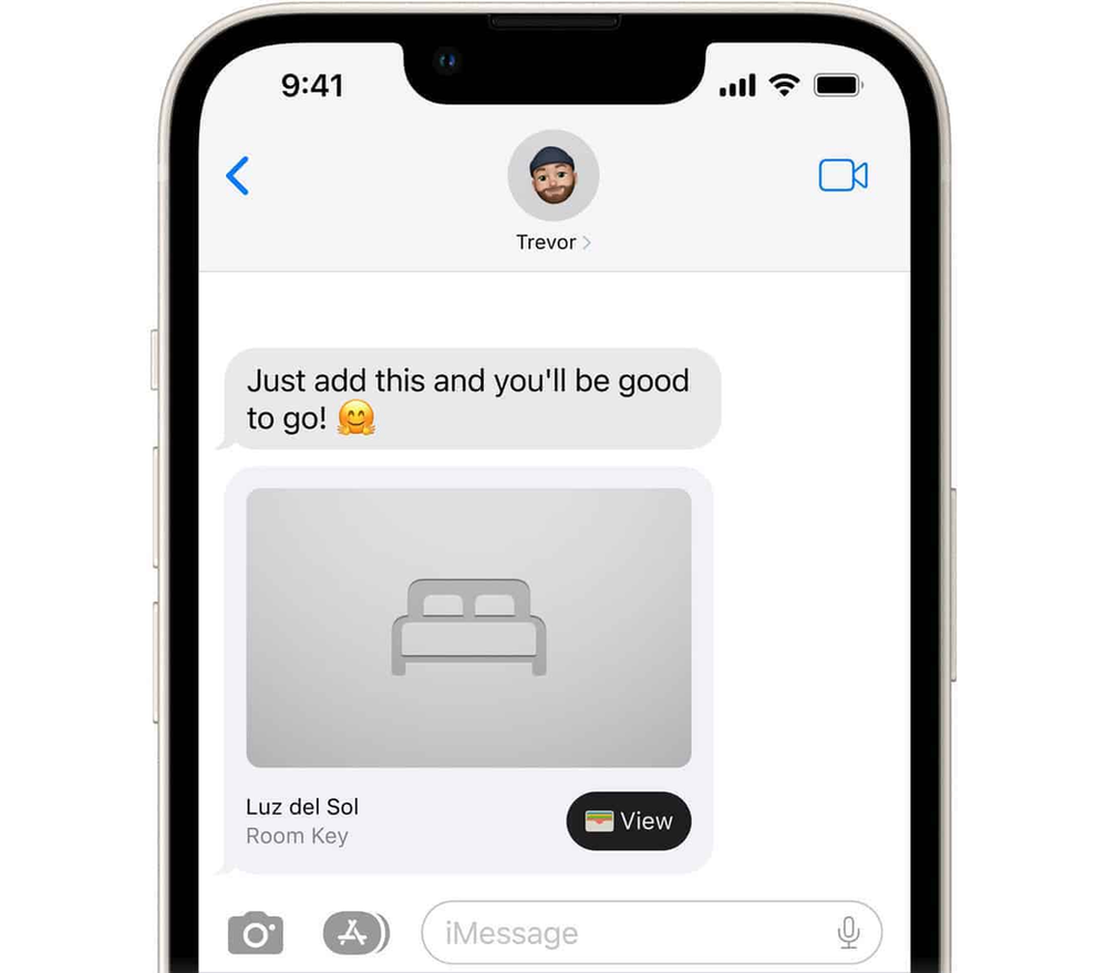 A person is sending a text message to another person.