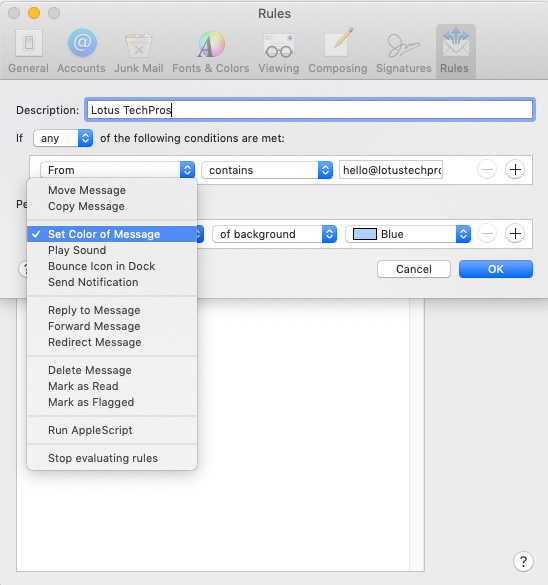 A screen shot of a program called lotus techpro