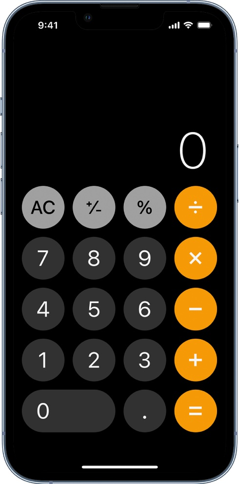 A cell phone with a calculator on the screen.