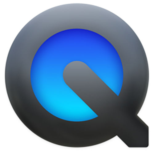 A blue letter q in a black circle on a white background