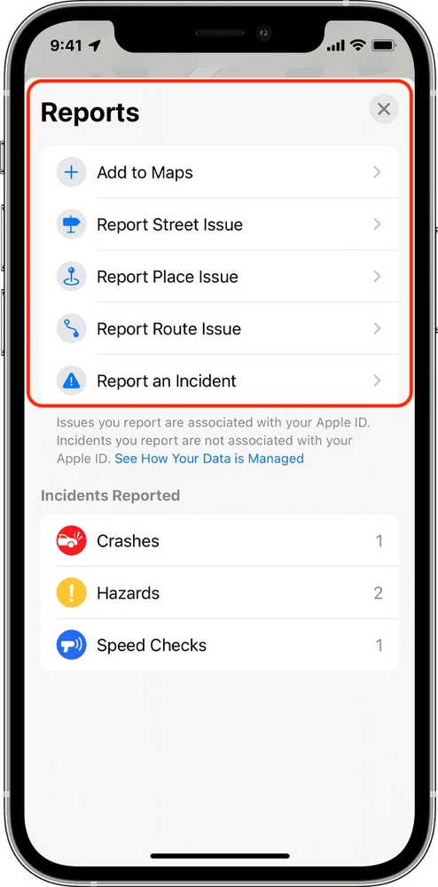 A screenshot of the reports page on a cell phone.