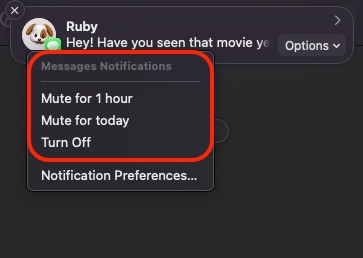 A notification that says hey have you seen that movie yet
