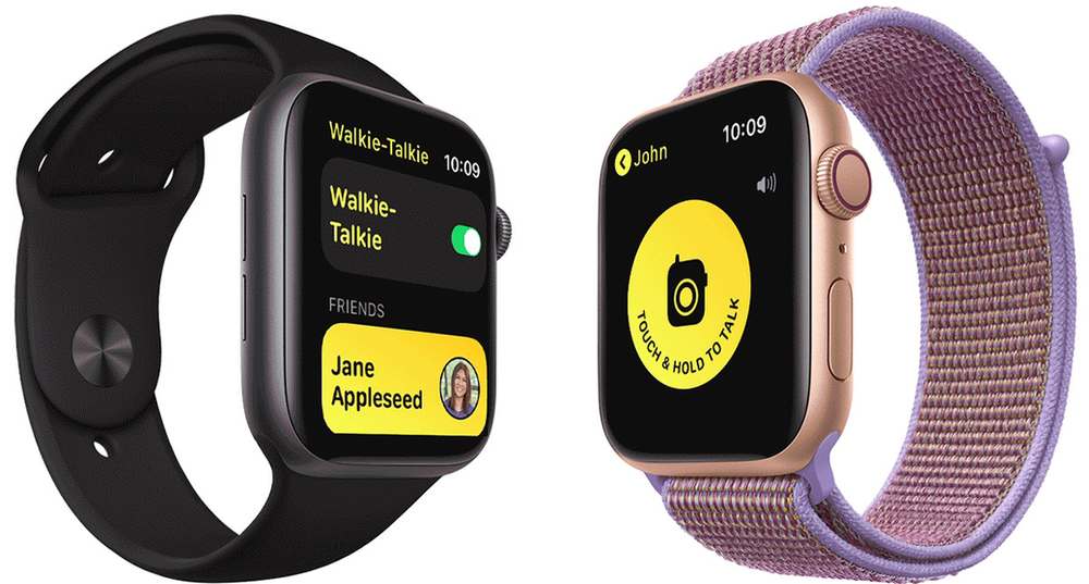A black and purple apple watch on a white background