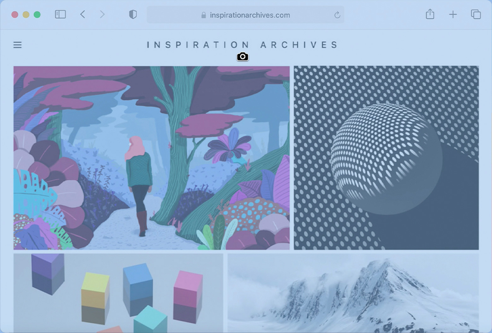 A screenshot of a website called inspiration archives