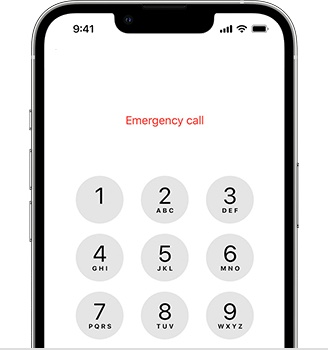An emergency call is being made on a cell phone