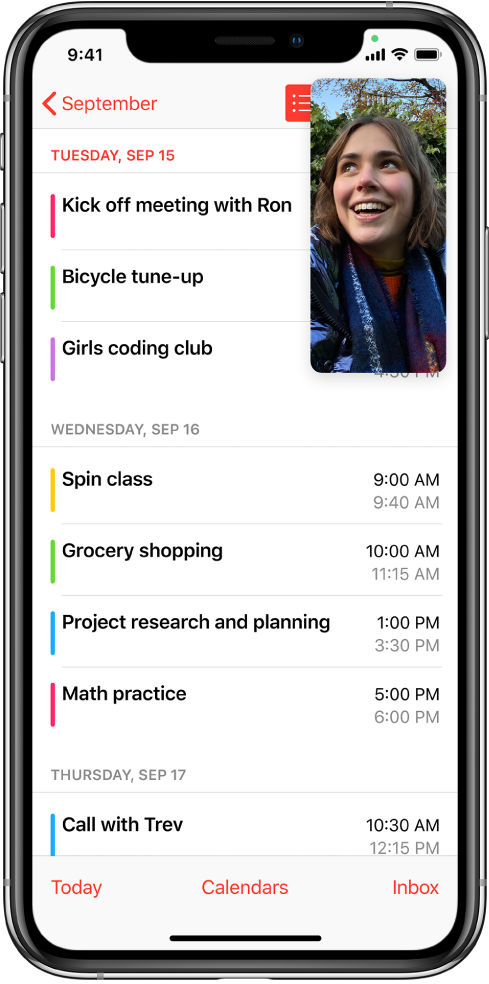 A screenshot of a calendar app on a cell phone.