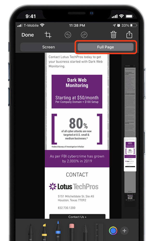 A cell phone with a screenshot of a website on it.