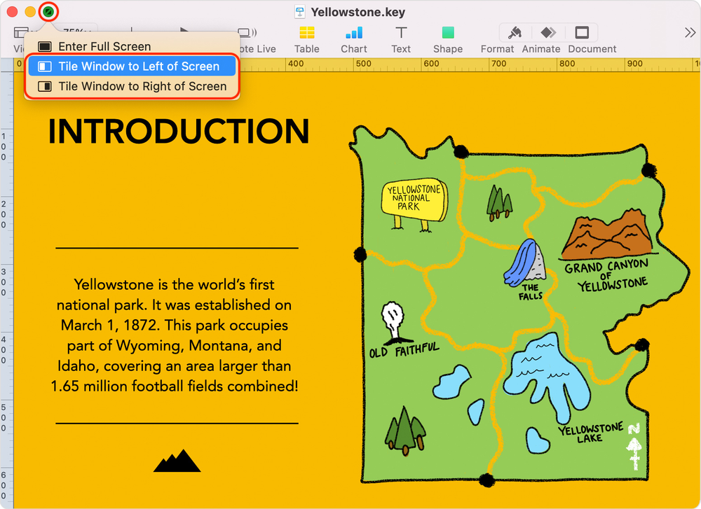 A map of yellowstone is shown on a computer screen