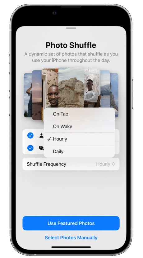 A screenshot of the photo shuffle app on an iphone.