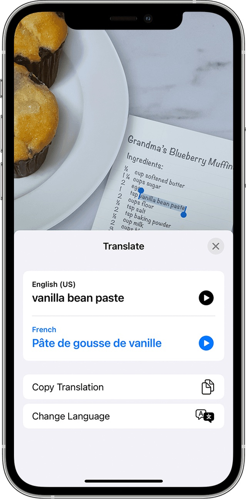 A phone with a picture of a plate of food on it.