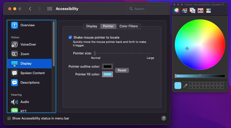 A screenshot of a computer screen with a color wheel.