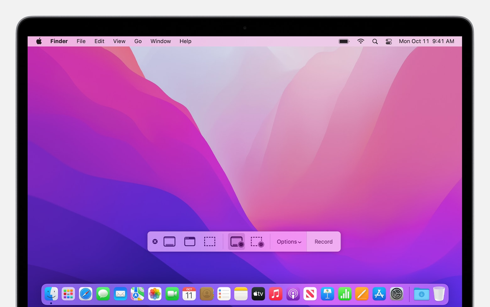 A close up of a laptop screen with a purple background.