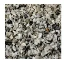 Crushed stone aggregate, various shades of gray and black.