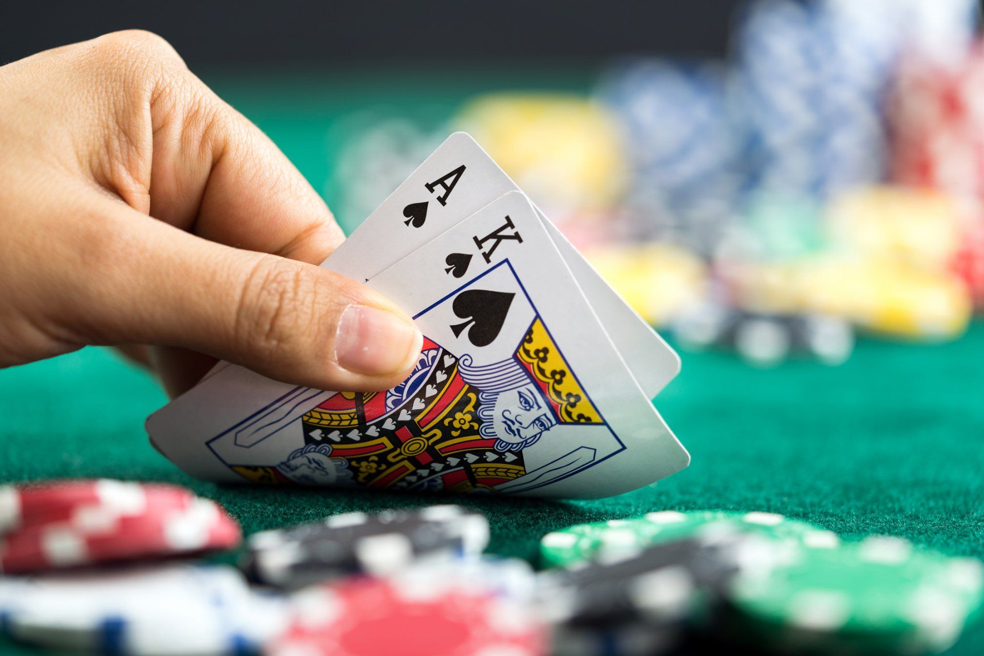 Blackjack Table — Man Playing Blackjack in Centreville, IL