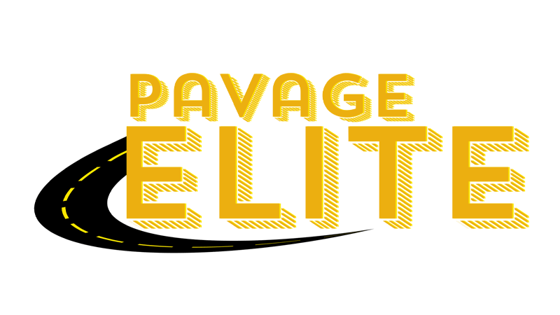 Un logo pour pavage elite avec une route au milieu.