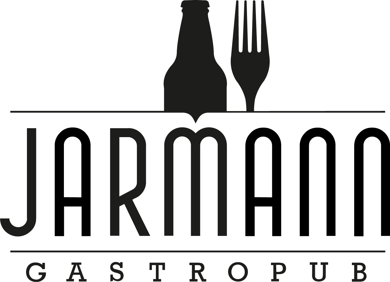 En svart og hvit logo for en restaurant som heter jarmann gastropub