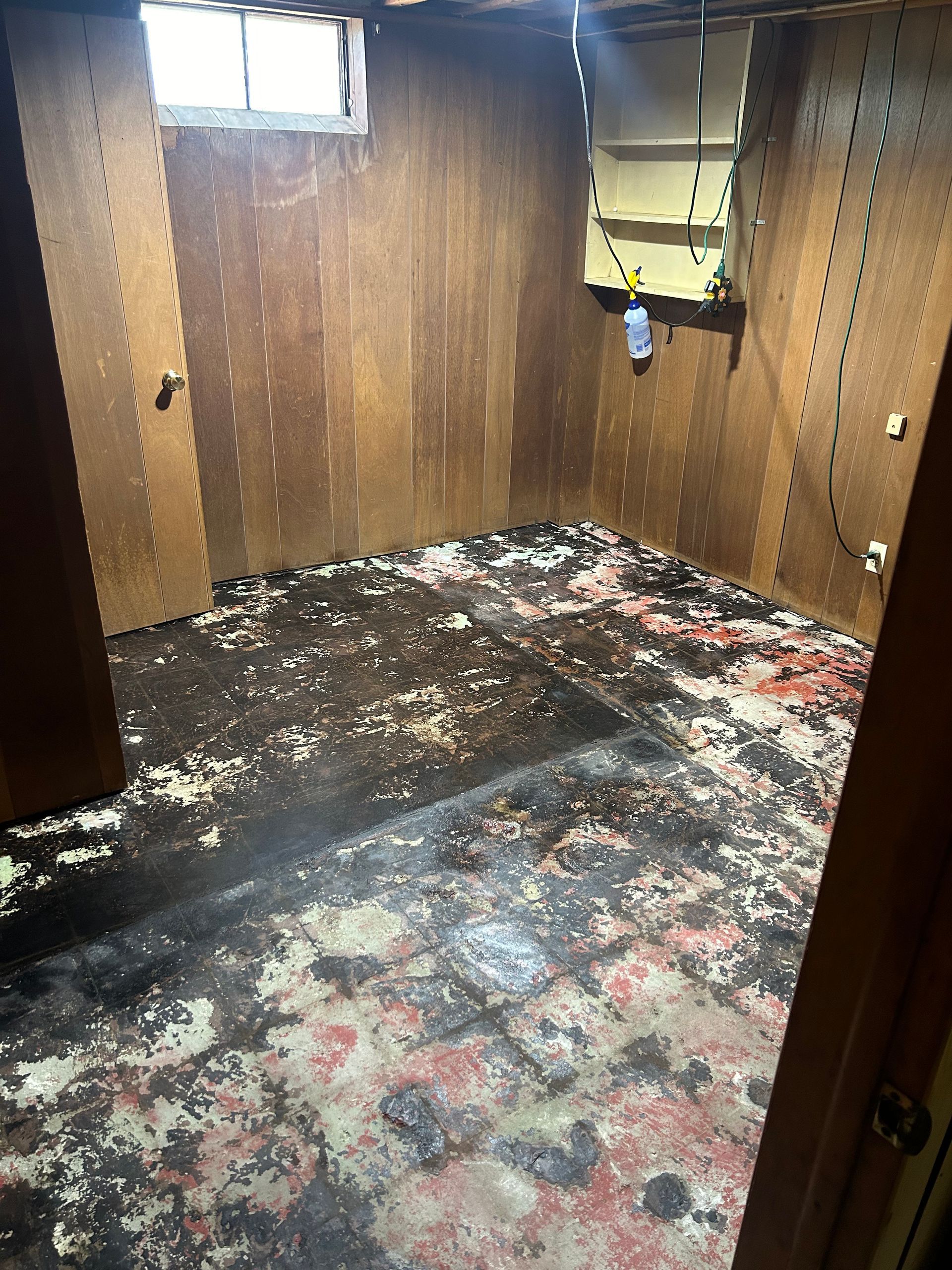 A room with a rug on the floor and a window.