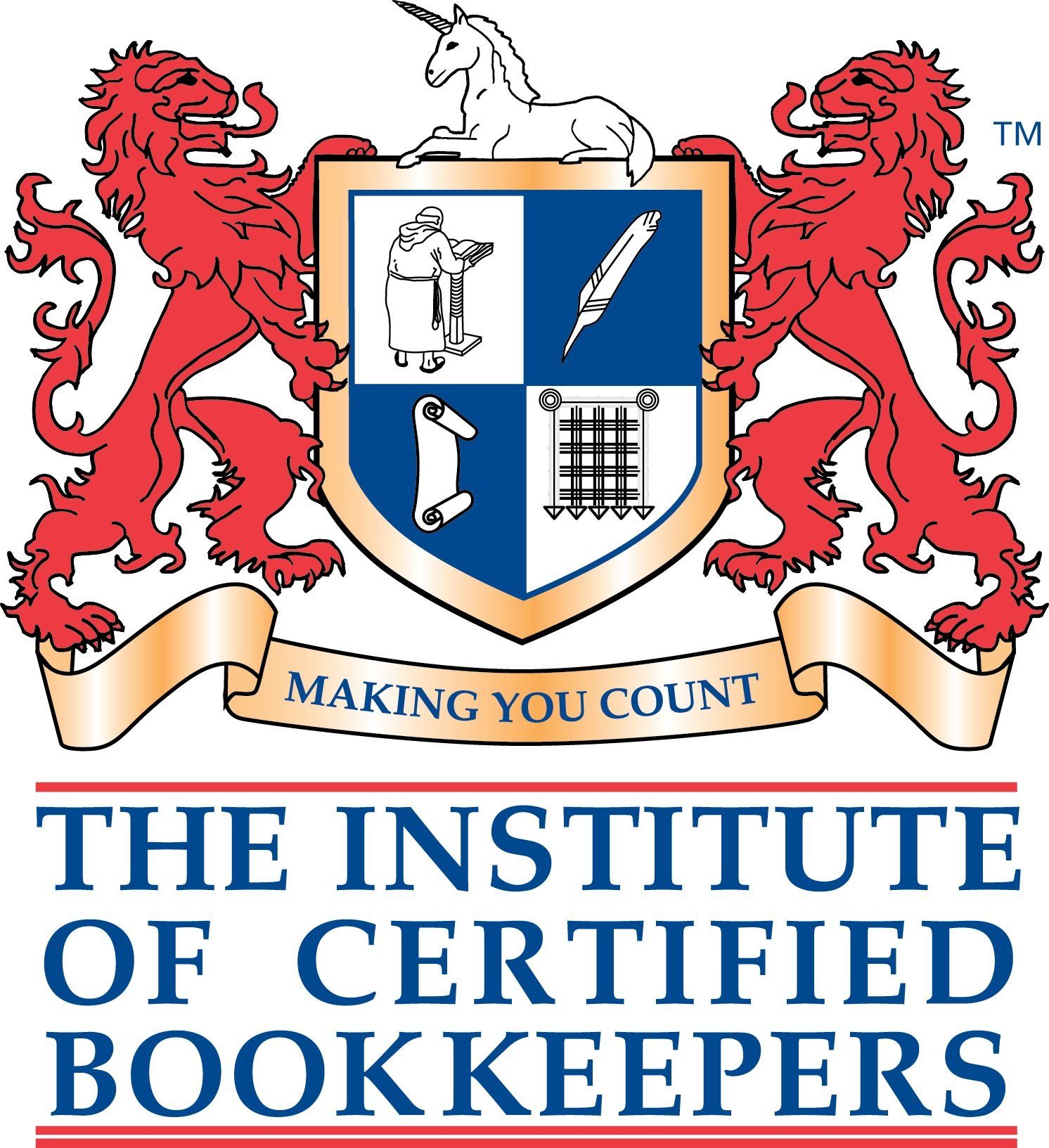 The logo for the institute of certified bookkeepers